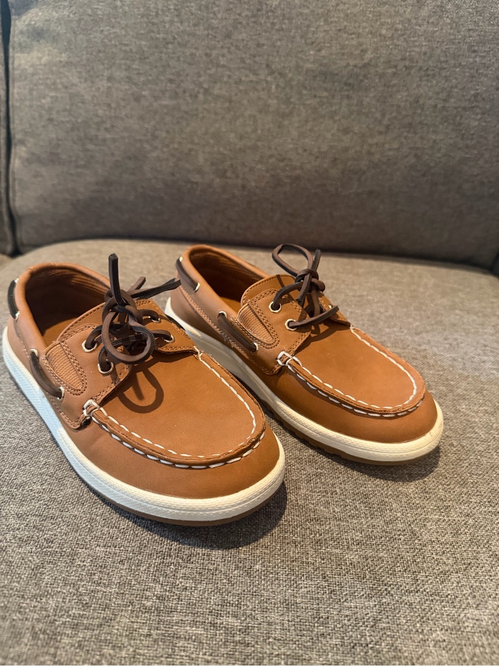 Sonoma Kids Moccasins in Chestnut Brown with White Soles